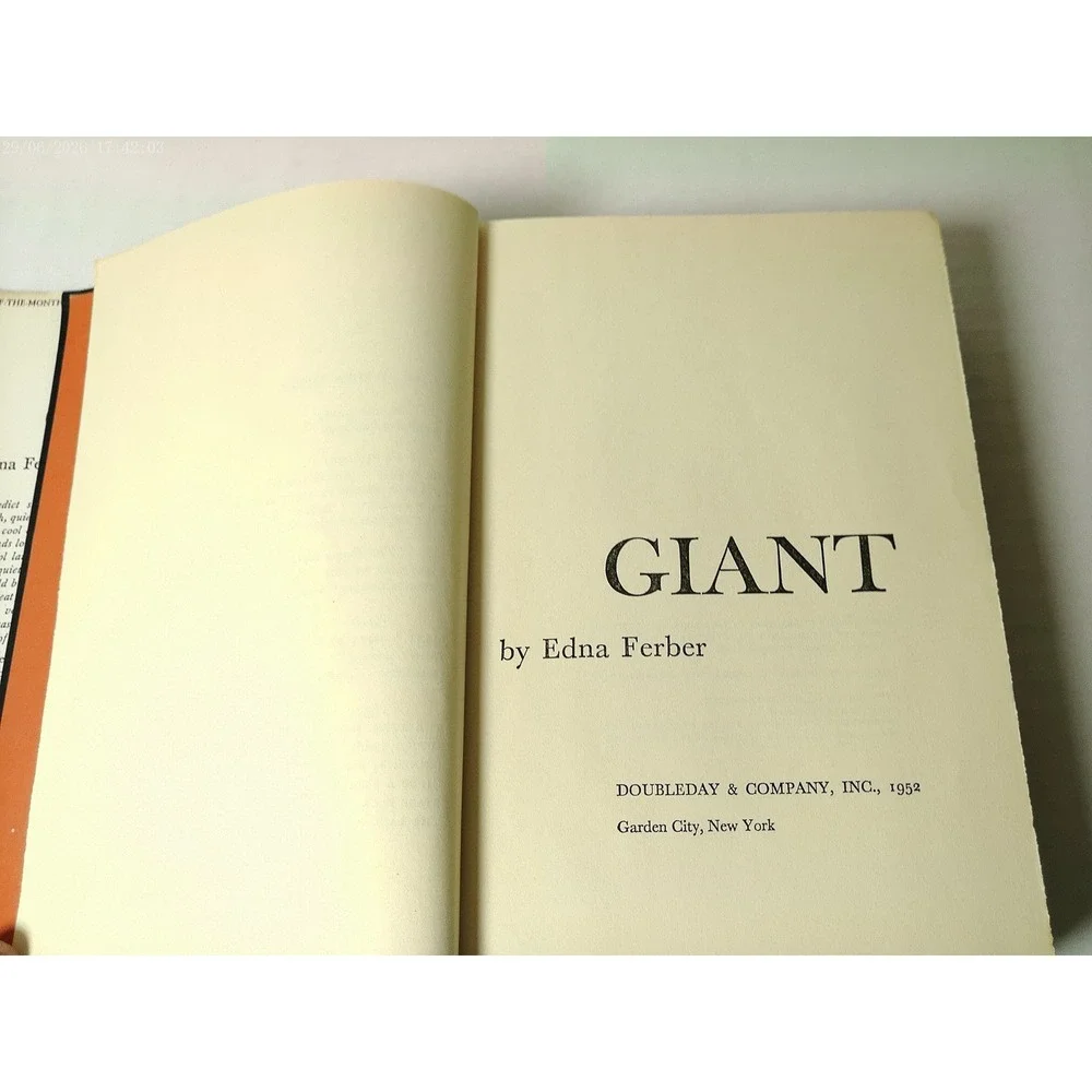 Giant Edna Ferber‎ 1952 Hardcover Book Doubleday BOMC Dust Jacket Vintage Texas